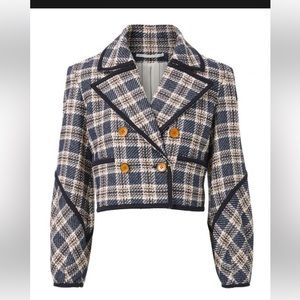 Veronica Beard - Aise Plaid Jacket Ink Multi - size 2